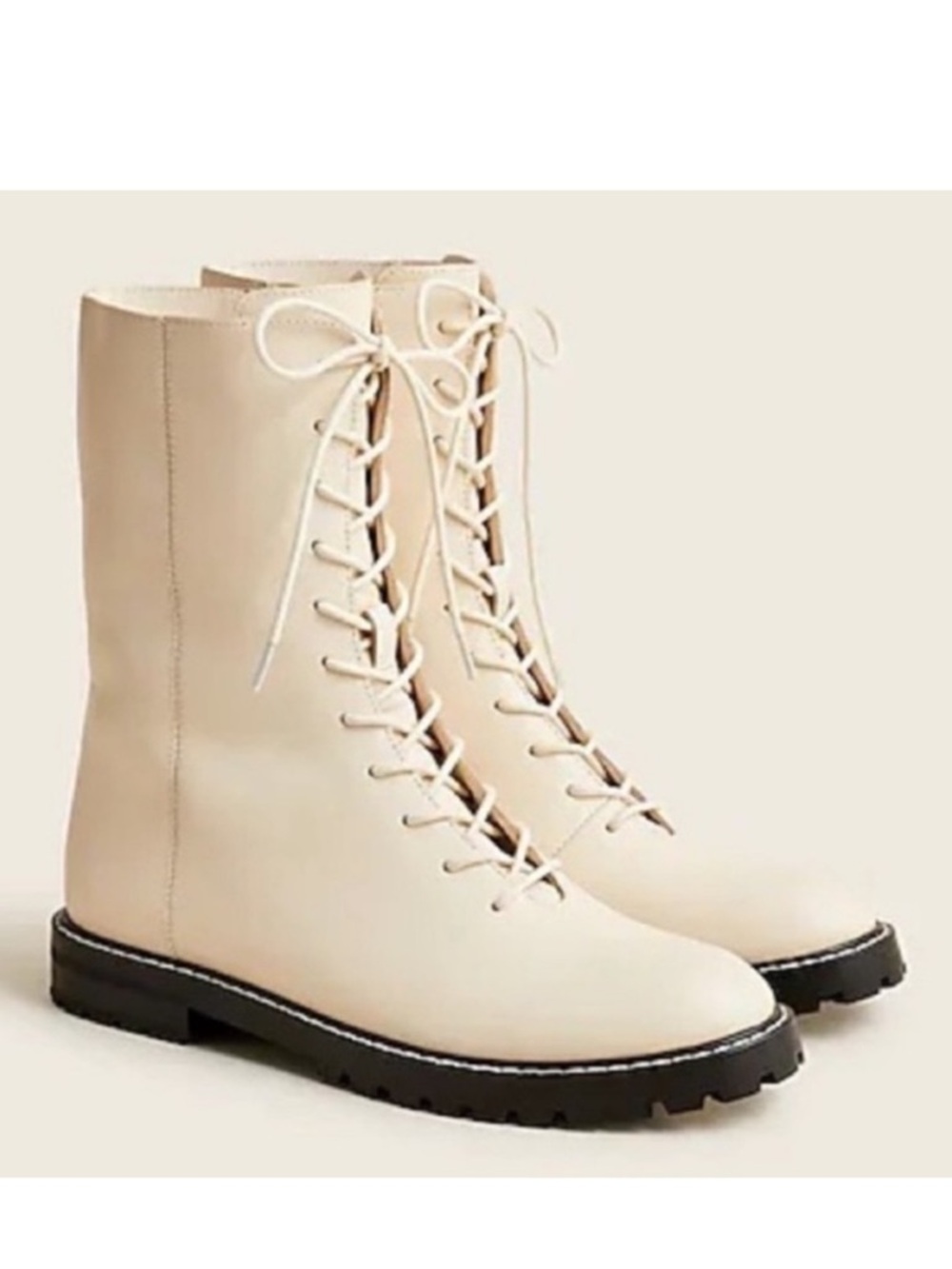 J. Crew Gwen Leather Lug Sole Lace-Up Boots Size 7